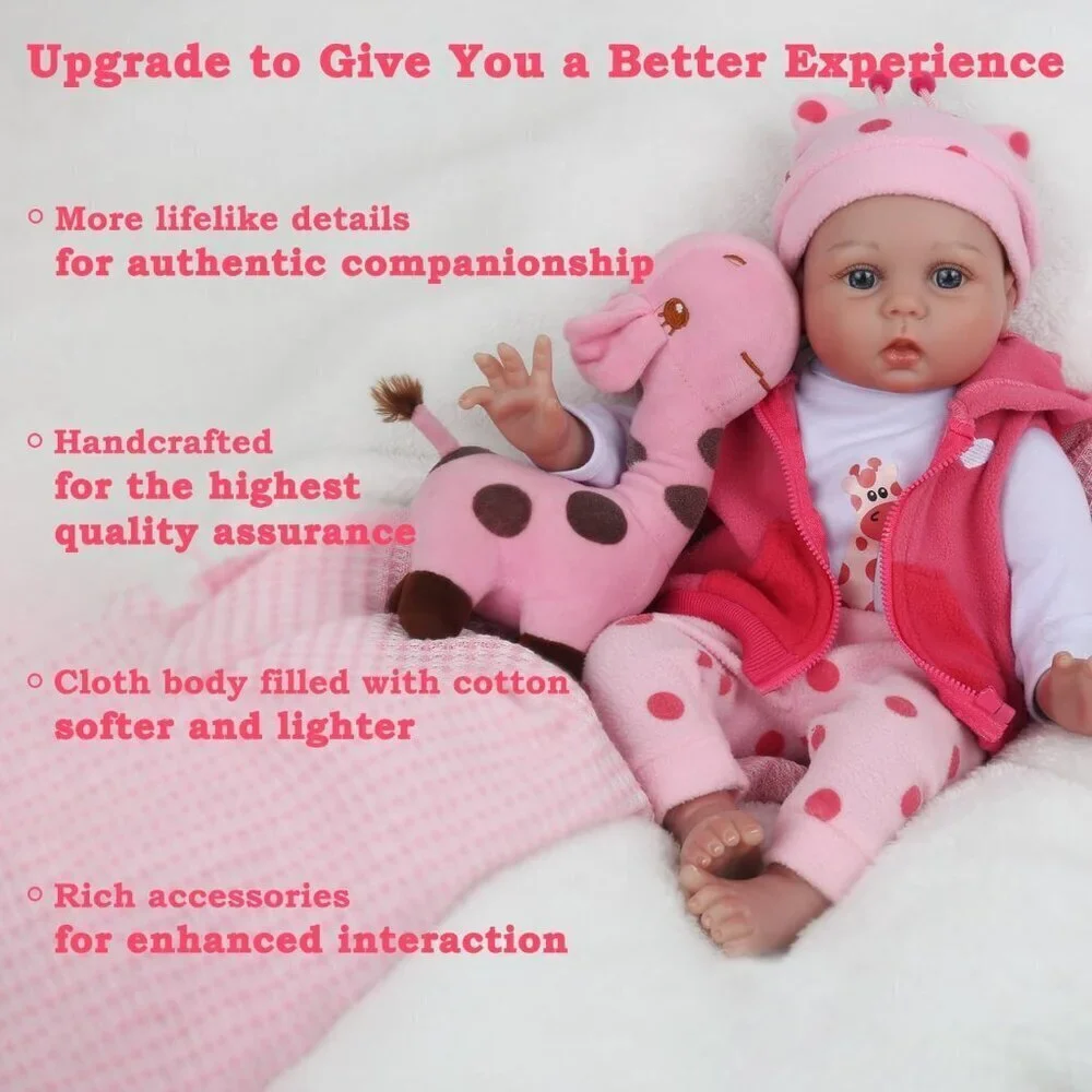 🆕20inch Soft Cloth Body Newborn Baby Dolls Poseable Limbs Sweet Smile Lucy Girl